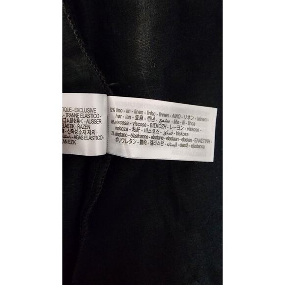 ZARA Linen Blend Strappy Keyhole Back Midi Dress in Black WOMEN'S XL - Picture 7 of 11